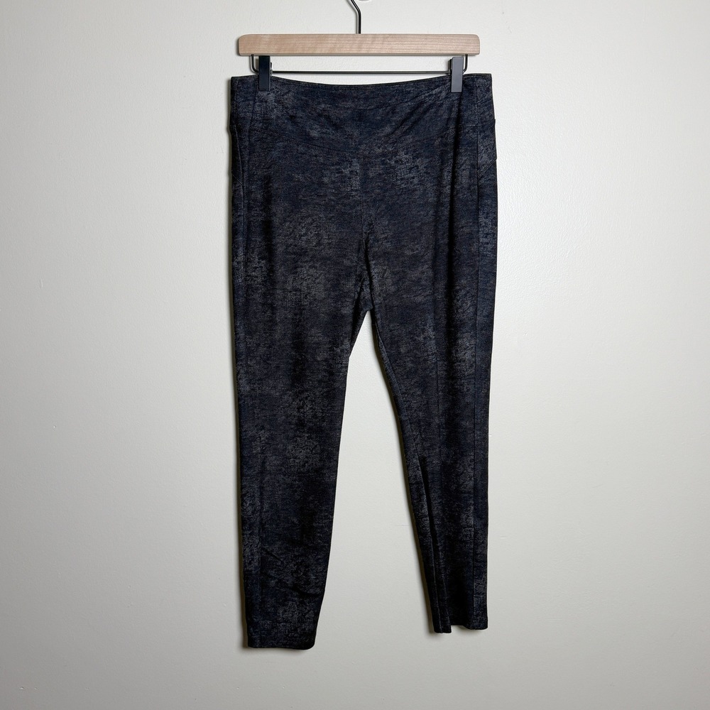 Rock & Republic Womens Leggings L Black Acid Wash Stretch High Rise Edgy Yoga